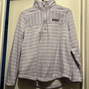 Purple and white striped vineyard vines 1/4 zip pullover